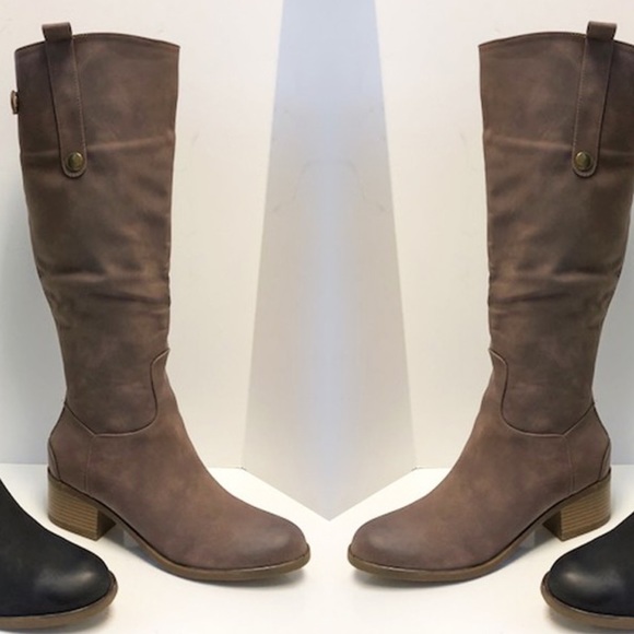 KNEEL HIGH CHUNKY HEEL BOOT - Picture 3 of 6